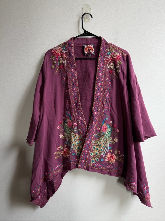 Johnny Was Sweaters - Johnny Was Kaira Embroidered Draped Cardigan